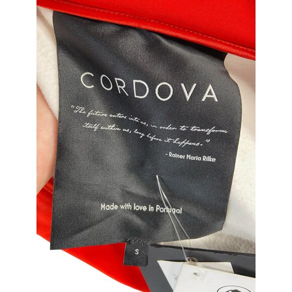 Cordova Ski Suit Snowboarding Waterproof Zip Front Belted Firey Red White Size S - Picture 16 of 16